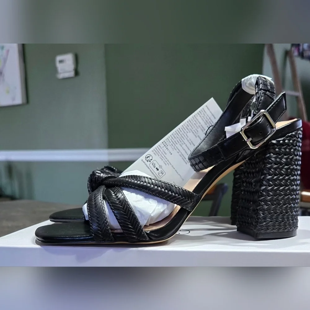 The Drop Women's Renalda Woven Chunky Heel Sandal #1211
